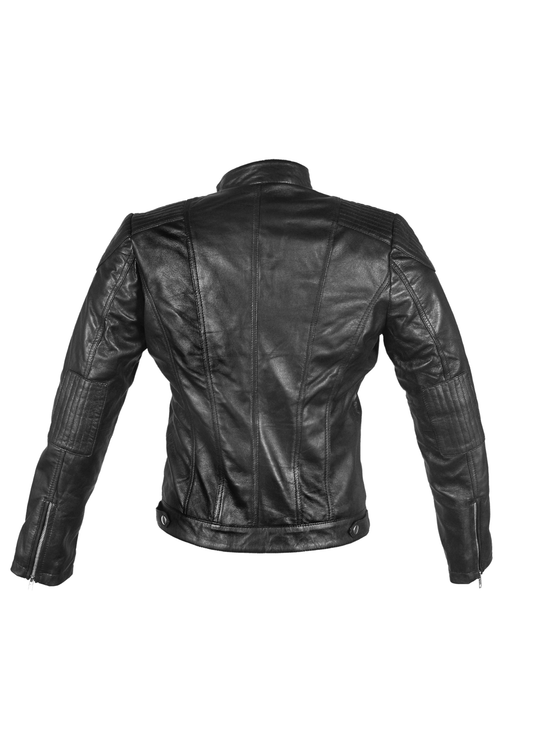 Classic Lambskin Leather Jacket in Black for Women