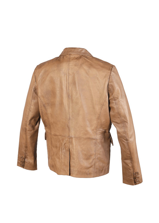 Men's Brown Lambskin Leather Blazer