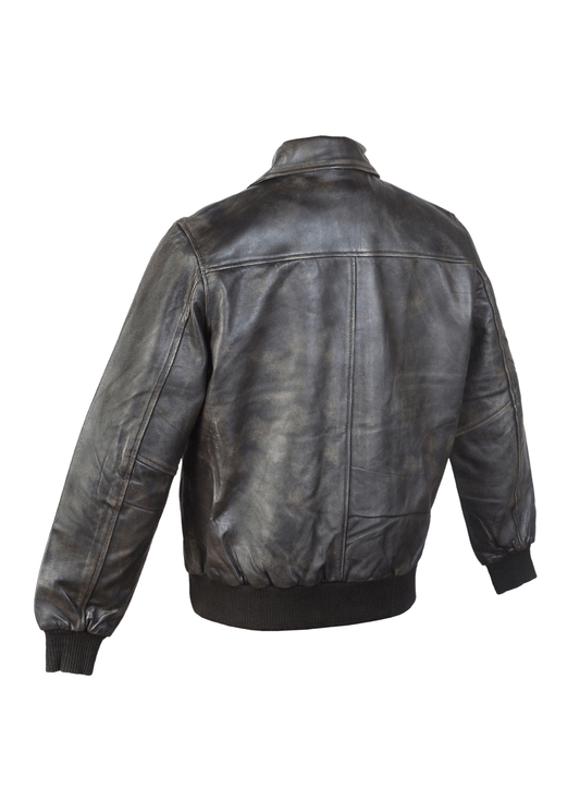 Men's Oversized Bomber Lambskin Leather Jacket Brown
