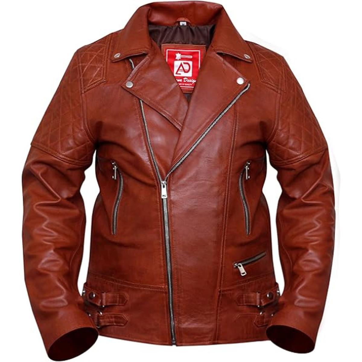 Men Brown Lambskin Leather Jacket