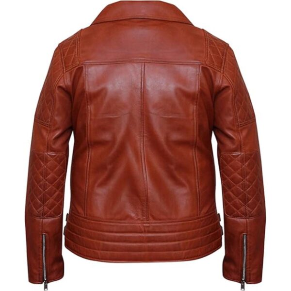 Men Brown Lambskin Leather Jacket - Image 7