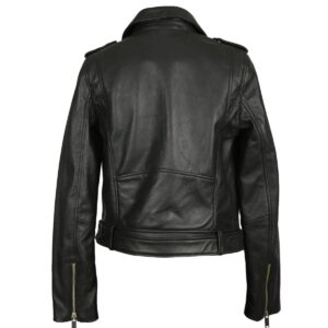 Aria Belted Biker Leather Jacket