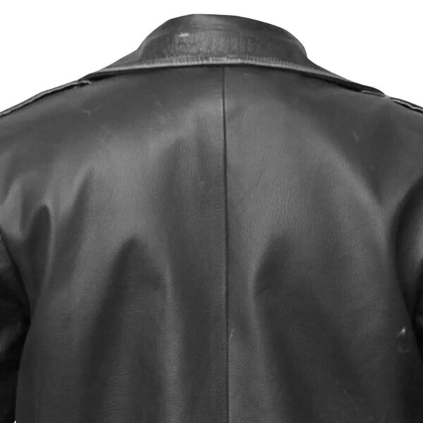 Men Asymmetrical Zipper Biker Leather Jacket - Image 2