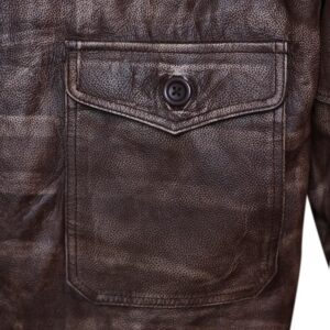 Men Fighter Pilot Genuine Leather Jacket in Brown