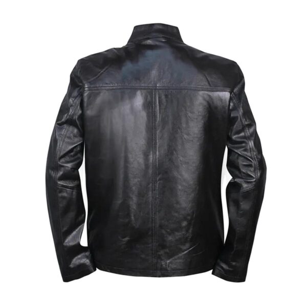 Cafe Racer Black Men Leather Jacket - Image 2