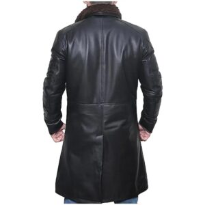 Men Shearling Real Leather Trench Coat