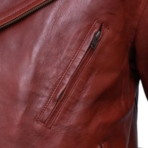 Men Motorcycle Brown Leather Jacket