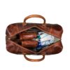 Vintage Brown Leather Luggage Bag - Image 3