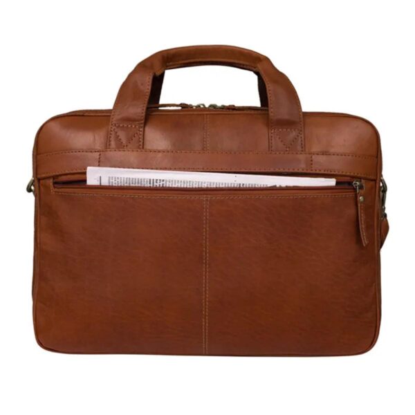 Essentials Brown Business Leather Bag - Image 3