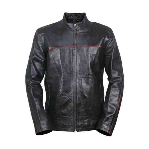 Cafe Racer Black Men Leather Jacket