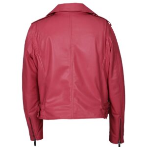 Carol Tapered-Fit Biker Sheepskin Leather Jacket