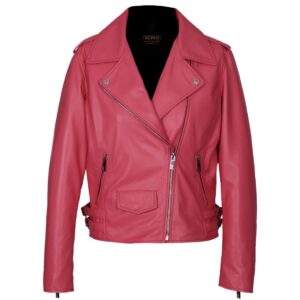 Carol Tapered-Fit Biker Sheepskin Leather Jacket