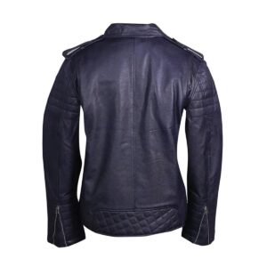 Men Casual Biker Black Leather Jacket