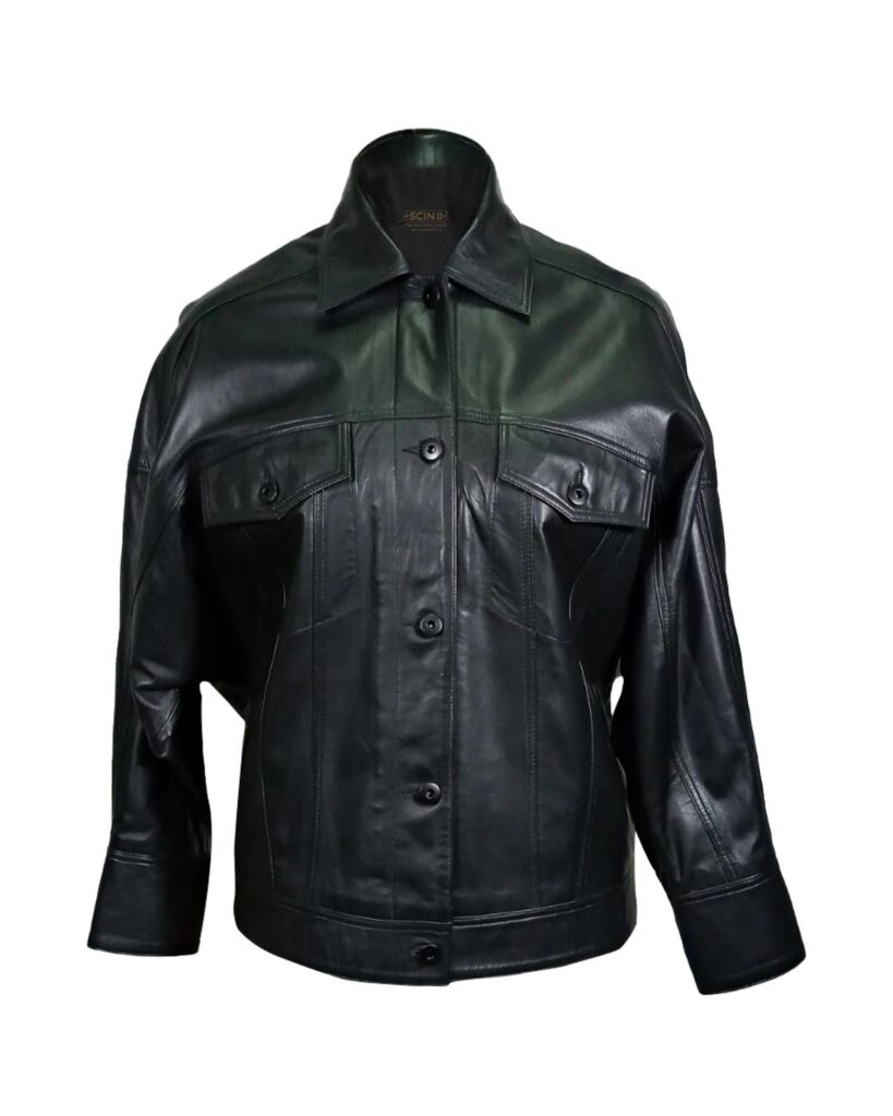 Women Classic Sheepskin Shirt Leather Jacket