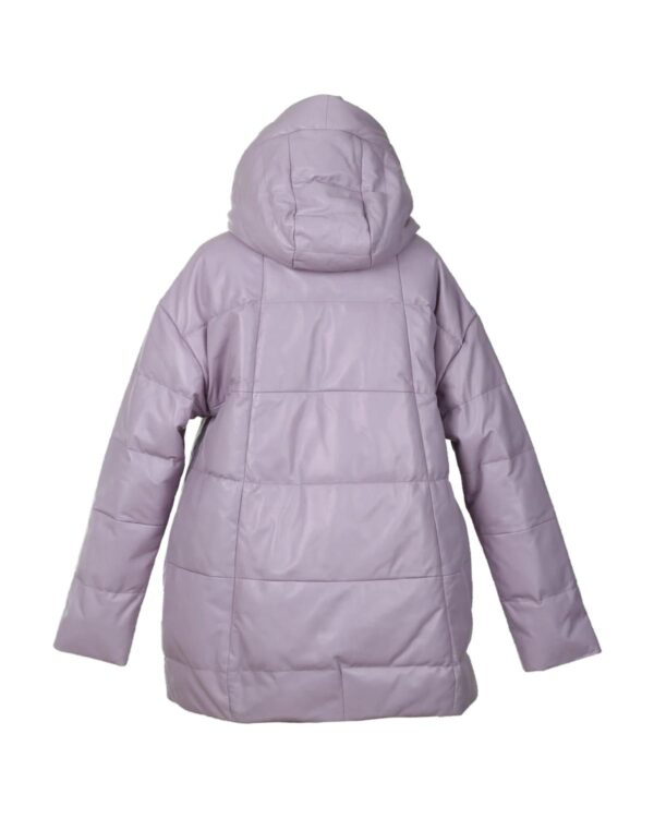 Dora Hooded Sheepskin Leather Puffer Jacket - Image 2