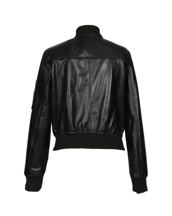 Women's Classic Bomber Sheepskin Leather Jacket - Image 3