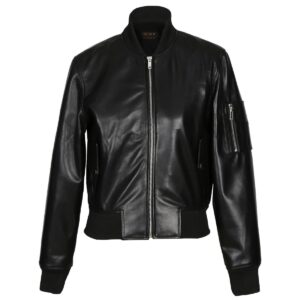 Women Classic Bomber Sheepskin Leather Jacket