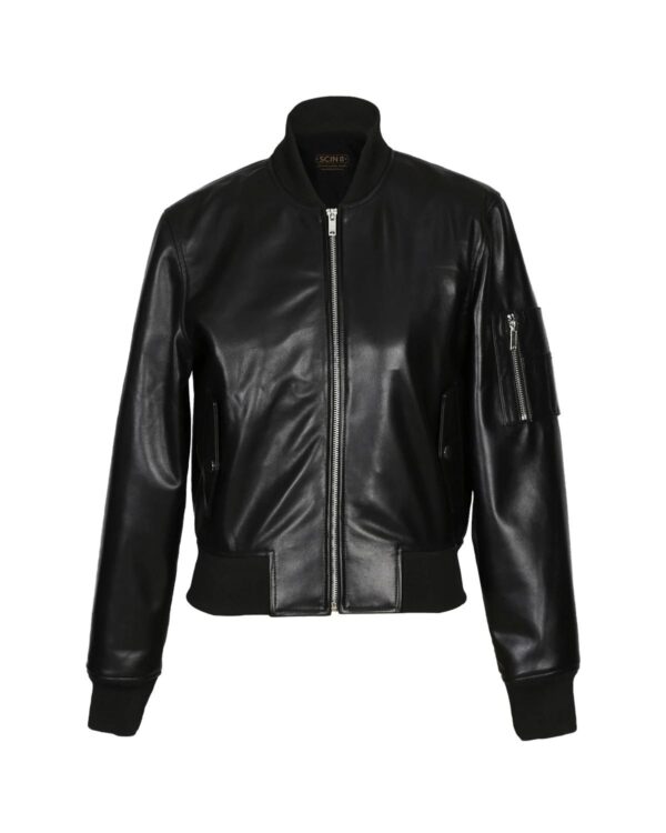 Women's Classic Bomber Sheepskin Leather Jacket