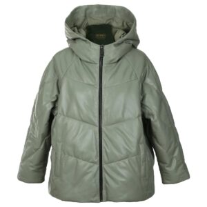 Ella Leather Puffer Short Coat