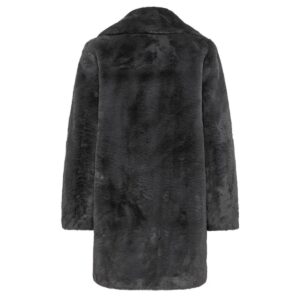 Tall Dark Grey Faux Fur Coat