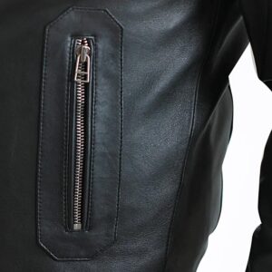 Men Black Classic Motorcycle Genuine Leather Jacket