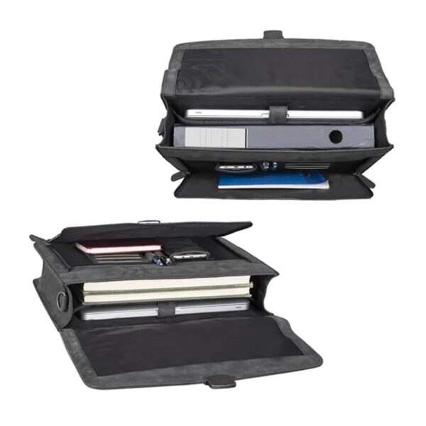 Avaro Grey Business Leather Briefcases Style Bag - Image 5