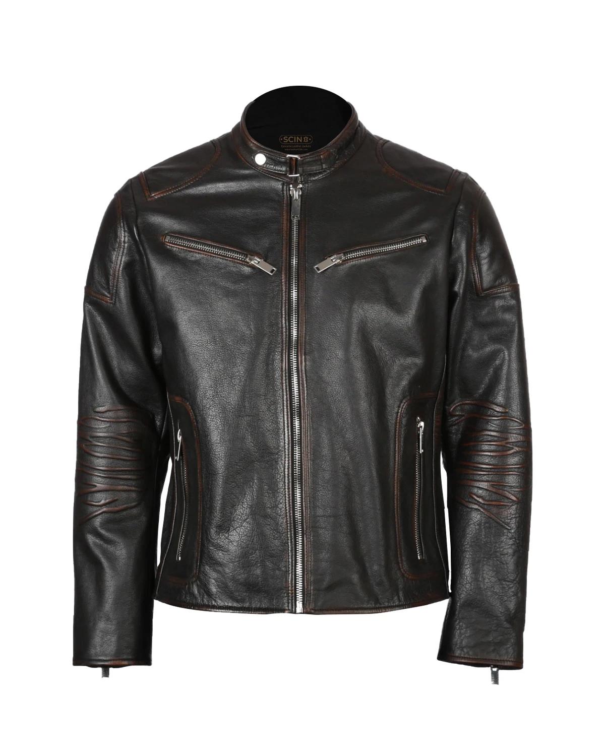 Men’s Classic Sheepskin Leather Jacket Black