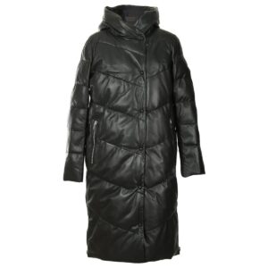 Women Kim Puffer Long Sheepskin Leather Coat