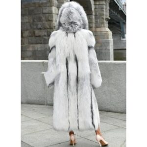Luxury Artic Marble Faux Fur Coat