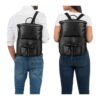 Distressed Black Leather Backpack Bag For Men Women - Image 5