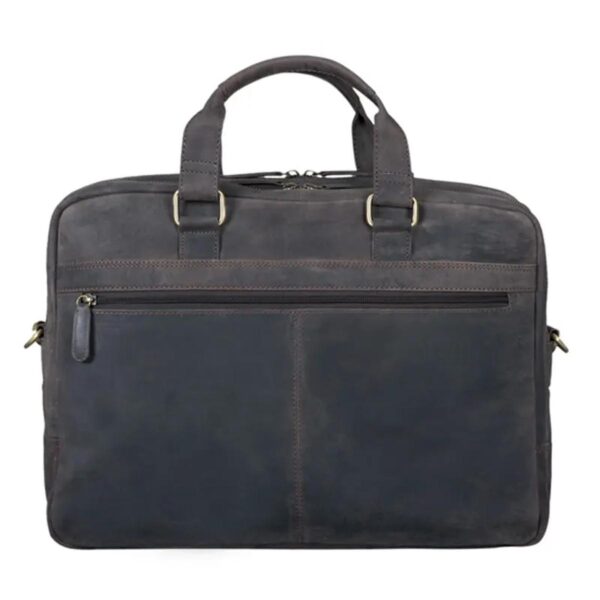 Timeless Grey Business Leather Bag - Image 5