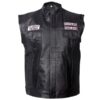 Men Black Sheepskin Leather Vest