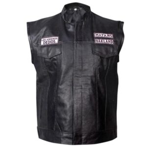 Men Black Sheepskin Leather Vest