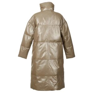 Women Mellisa Leather Puffer Long Coat