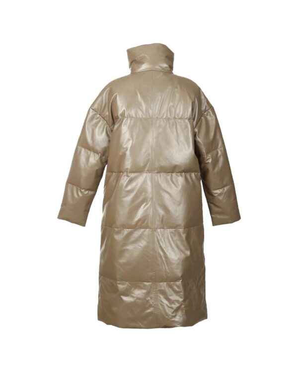 Women's Mellisa Leather Puffer Long Coat - Image 2