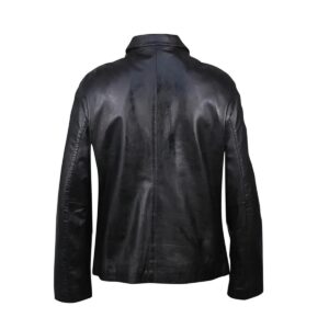 Men Classic Zipped Biker Leather Jacket