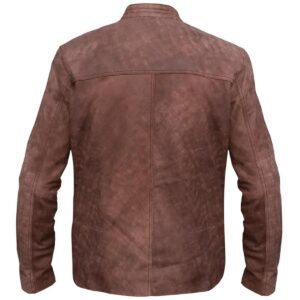 Men Fashion Distressed Light Brown Leather Jacket