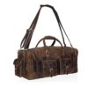 Vintage Overnight Gym Luggage Leather Bag - Image 4