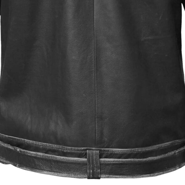 Men Asymmetrical Zipper Biker Leather Jacket - Image 7