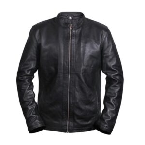 Men Black Retro Vintage Leather Jacket