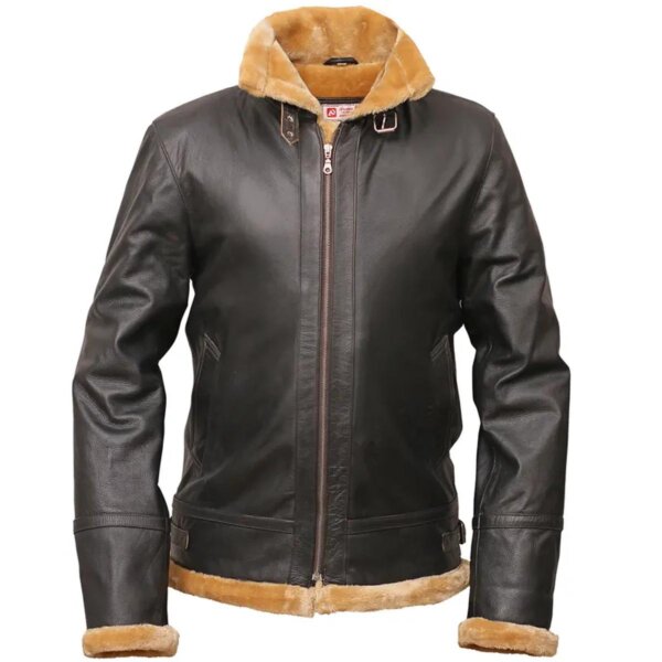 Flight Aviator Brown Shearling Leather Jacket