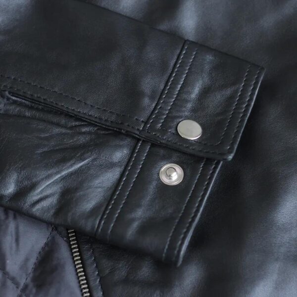 Men Vintage Retro Biker Leather Jacket - Image 7
