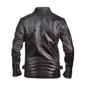 Vintage Motorcycle Black Quilted Biker Leather Jacket