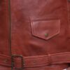 Men Motorcycle Brown Leather Jacket - Image 5