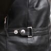Men Black Distressed Leather Biker Motorcycle Jacket - Image 4