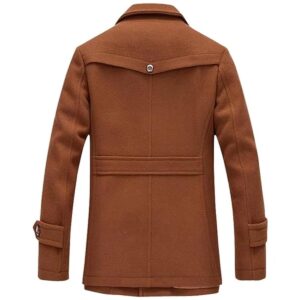 Single Breasted Wool Brown Overcoat