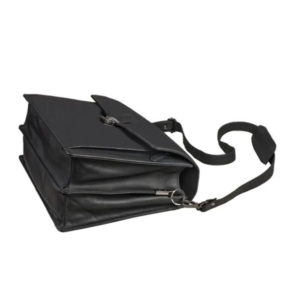 Men’s Vintage Black Business Leather Bag - Image 5