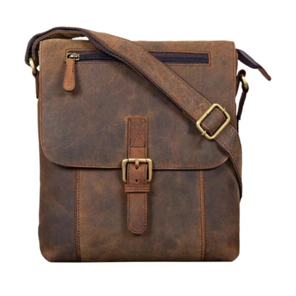 Men’s Retro Messenger Colorado Brown Leather Bag - Image 5