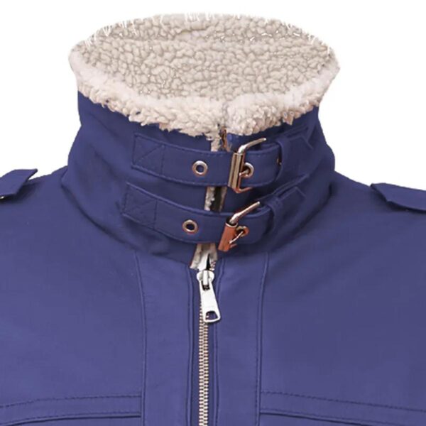 Men Shearling Collar Leather Jacket - Image 6