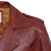 Men Motorcycle Brown Leather Jacket - Image 6